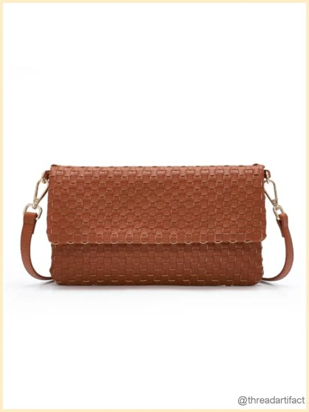 Small Handmade Vegan Leather Crossbody Bag with Built-in Wallet Card Slots